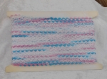 Feather Edge Eyelet Lace Per Meter 38mm Aqua/Pink/Mauve